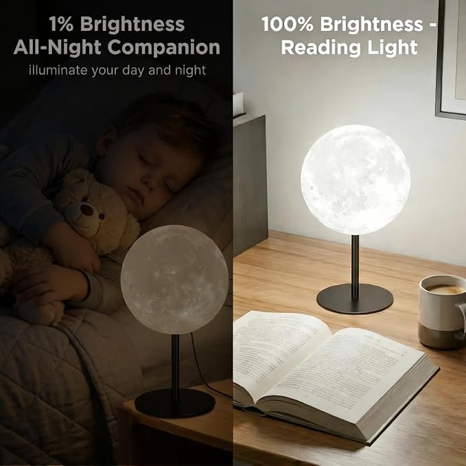Dimmable Moon Night Light with 30 Lighting Settings for Bedroom and Desk