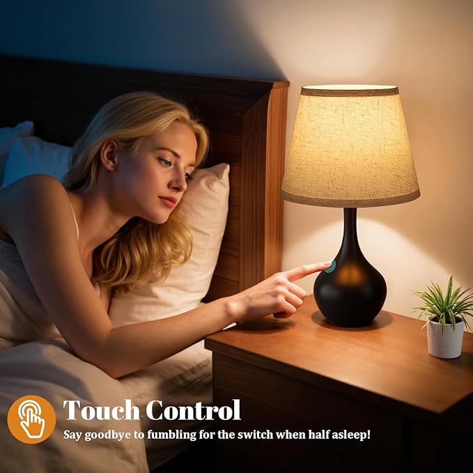 16.1-Inch Touch Control Table Lamp with 3-Level Dimming and LED Bulb