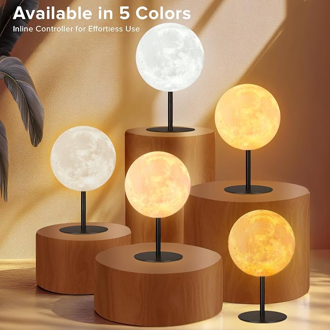 Dimmable Moon Night Light with 30 Lighting Settings for Bedroom and Desk